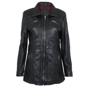 Smooth Black Lambskin Coat