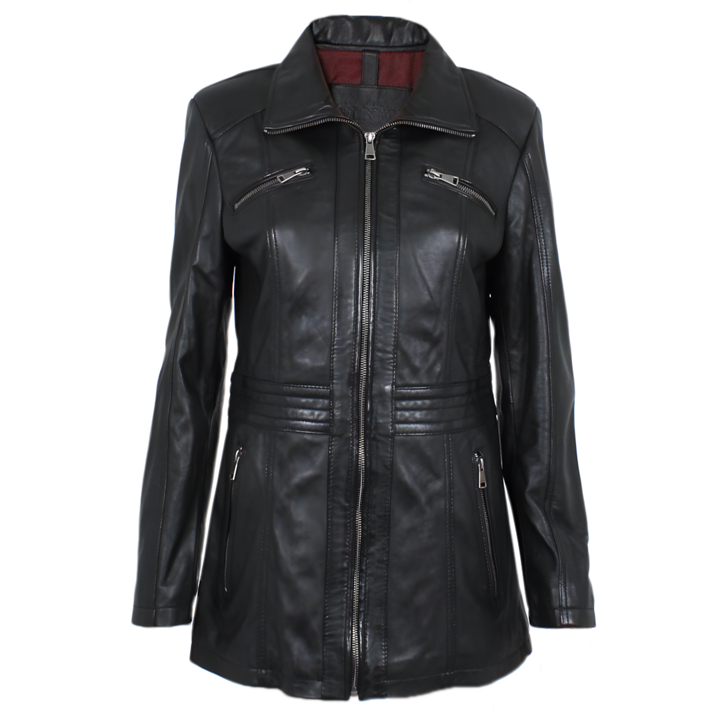 Smooth Black Lambskin Coat