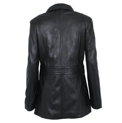 Smooth Black Lambskin Coat - Image 2